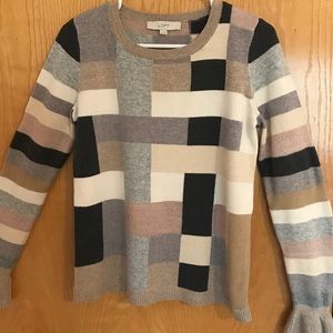 Cotton/nylon/wool sweater, pullover.